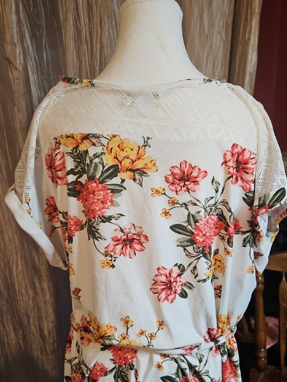 Bobbie Brooks White Lace Back Plus Size Dress 2X